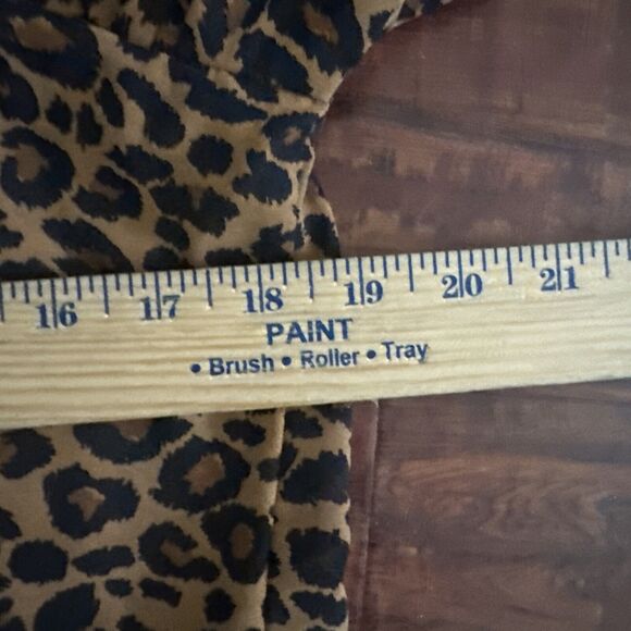 Womens Babydoll Dress Sz Small Leopard Lined Tassel Animal Print Boho Brown - Picture 15 of 16